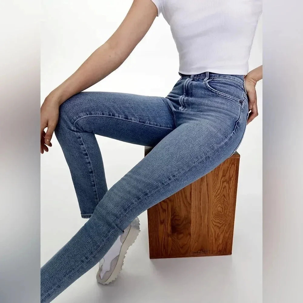 Agolde High Rise Skinny Jeans Amour Vert